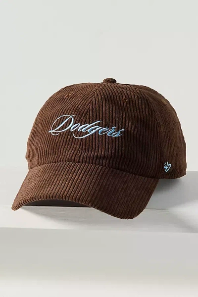 47 Brand Mlb 100% Cotton Corduroy Script Baseball Hat In Brown