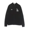 47 Brand Mlb Islington Track Jacket Losdod Jet Black Men's High Neck Sweatshirt In Black