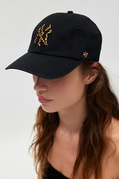 47 Brand Mlb Leopard Baseball Hat In Black/leopard, Women's At Urban Outfitters