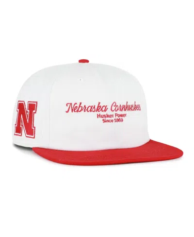 47 Brand Nebraska Huskers Flat Bill Adjustable Captain Baseball Cap In White