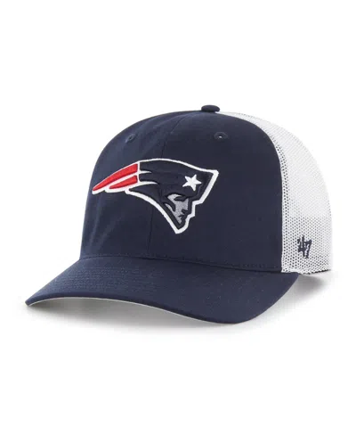 47 Brand Kids' New England Patriots Cotton Twill Trucker Hat In Blue