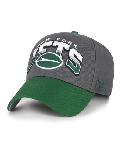 47 Brand New York Jets Mvp Structured Embroidered Graphics Adjustable Baseball Cap In Gray