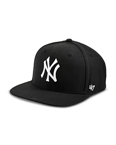 47 Brand Ny Yankees Structured Flat Brim Baseball Cap In Black