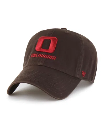 47 Brand Oklahoma Sooners Adjustable Vault Clean Up Baseball Cap In Brown
