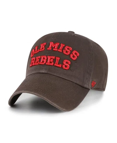 47 Brand Ole Miss Rebels Adjustable Low Crown Baseball Cap In Brown