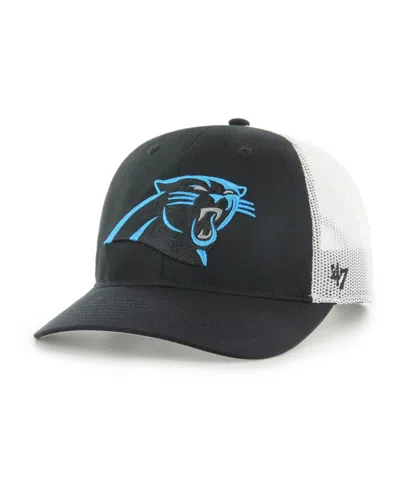 47 Brand Kids' One Size Carolina Panthers Embroidered Trucker Hat In Black