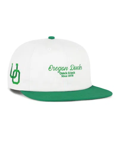 47 Brand Oregon Ducks Captain Script Flat-bill Baseball Cap In White