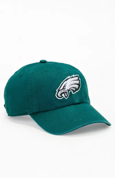 47 Brand Philadelphia Eagles Clean Up Strapback Hat In Green