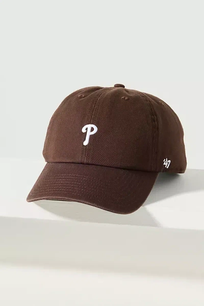 47 Brand Philadelphia Phillies Mini Logo Baseball Cap In Brown