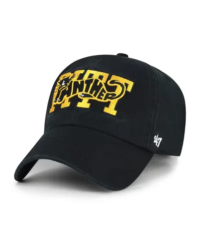 47 Brand Pitt Panthers Adjustable Embroidered Clean Up Baseball Cap In Black