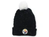 47 Brand Pittsburgh Steelers Women's Fiona Pom Knit Hat In Black