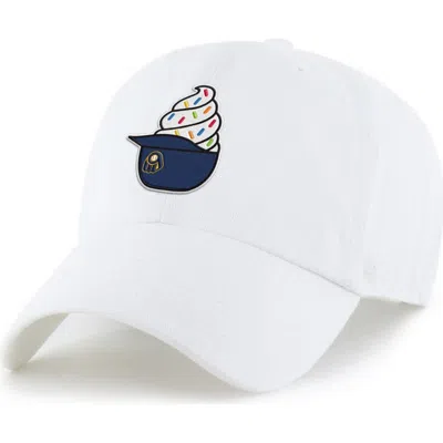47 Brand Kids' Preschool '47  White Milwaukee Brewers Ice Cream Helmet Clean Up Adjustable Hat