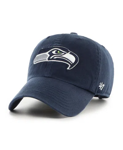 47 Brand Kids' Preschool College Navy Seattle Seahawks Clean Up Adjustable Hat In Blue