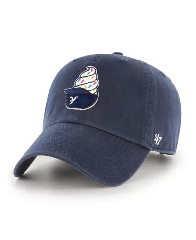 47 Brand Kids' Preschool Navy Atlanta Braves Ice Cream Helmet Clean Up Adjustable Hat In Gray