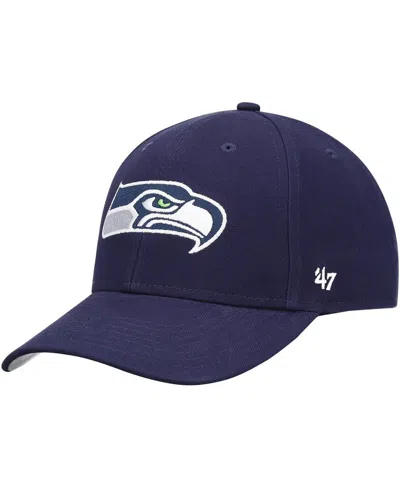47 Brand Babies' Preschool Unisex '47 Navy Seattle Seahawks Basic Team Mvp Adjustable Hat