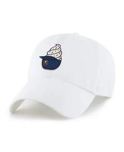 47 Brand Kids' Preschool White Milwaukee Brewers Ice Cream Helmet Clean Up Adjustable Hat
