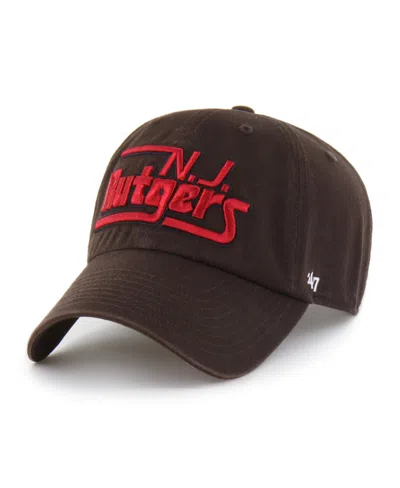 47 Brand Rutgers Scarlet Knights Vault Adjustable Baseball Cap In Brown