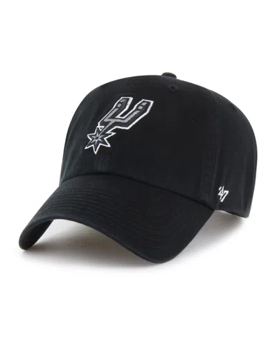 47 Brand San Antonio Spurs Adjustable Clean Up Baseball Cap In Black