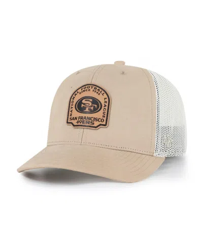 47 Brand San Francisco 49ers Adjustable Leather Applique Bonehide Trucker Hat In Neutral