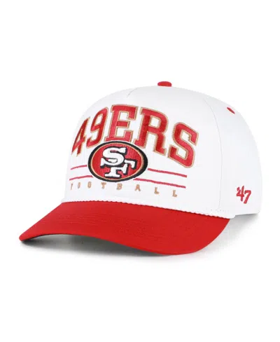 47 Brand San Francisco 49ers Retro-inspired Relaxed Roscoe Hitch Garment-washed Baseball Cap In White,scarlet