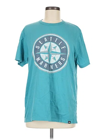 Pre-owned 47 Brand Short Sleeve Top Teal Crew Neck Tops