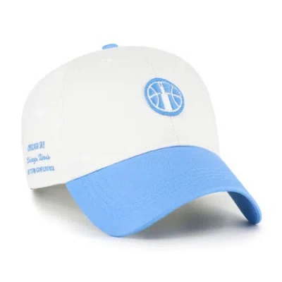 47 Brand Unisex '47 White/sky Blue Chicago Sky Contemporary Two-tone Clean Up Adjustable Hat