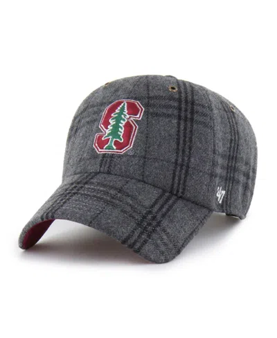 47 Brand Unisex Gray Stanford Cardinal Plaid Windowpane Clean Up Adjustable Hat