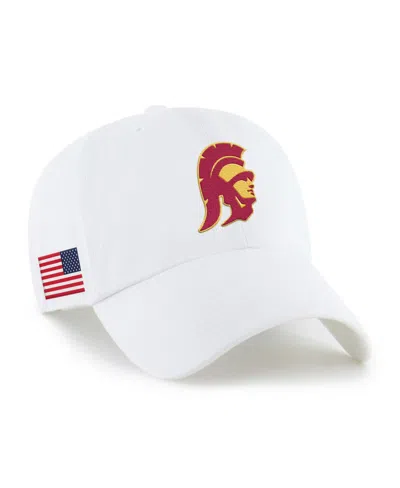 47 Brand Usc Trojans Americana Heritage Clean Up Adjustable Baseball Cap In White