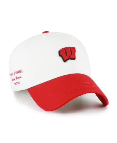 47 Brand Wisconsin Badgers Clean Up Two-tone Adjustable Baseball Cap In White