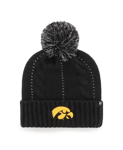 47 Brand Women's '47 Black Iowa Hawkeyes Bauble Cuffed Knit Hat With Pom
