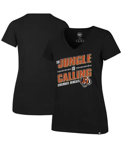 47 Brand Women's ' Black Cincinnati Bengals Team Regional Ultra Rival V-neck T-shirt
