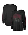 47 Brand Women's ' Black Distressed Atlanta Falcons Tom Cat Long Sleeve T-shirt In Black
