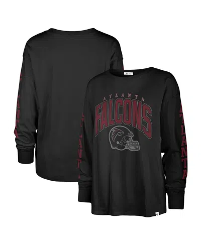 47 Brand Women's ' Black Distressed Atlanta Falcons Tom Cat Long Sleeve T-shirt