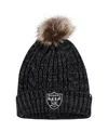 47 Brand Women's ' Black Las Vegas Raiders Logo Meeko Cuffed Knit Hat With Pom In Black