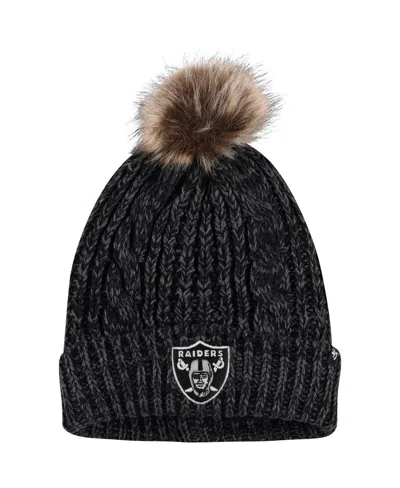 47 Brand Women's ' Black Las Vegas Raiders Logo Meeko Cuffed Knit Hat With Pom