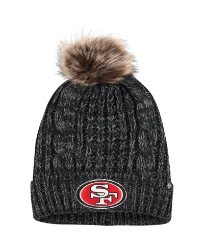 47 Brand Women's ' Black San Francisco 49ers Logo Meeko Cuffed Knit Hat With Pom