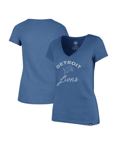 47 Brand Women's Blue Detroit Lions Avery Scrum V-neck T-shirt