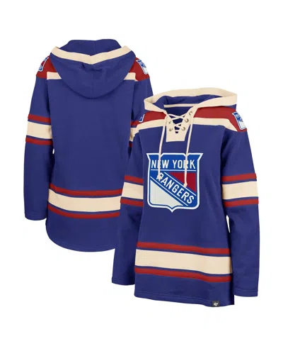 47 Brand Women's ' Blue New York Rangers Superior Lacer Pullover Hoodie