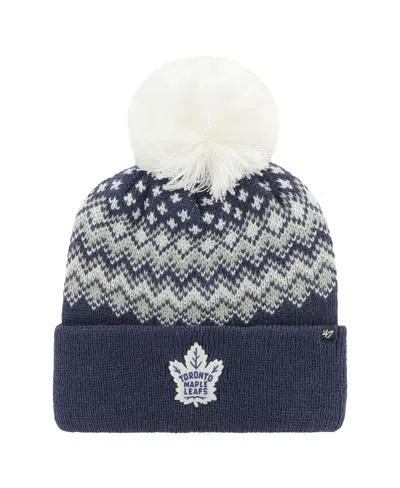47 Brand Women's ' Blue Toronto Maple Leafs Elsaâ Cuffed Knit Hat With Pom