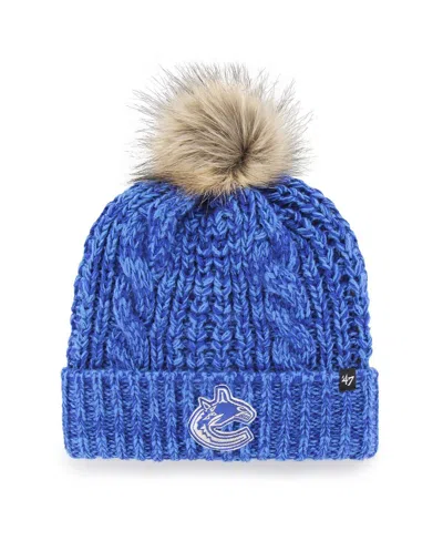 47 Brand Women's ' Blue Vancouver Canucks Logo Meeko Cuffed Knit Hat With Pom