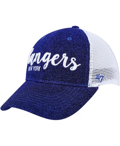 47 Brand Women's ' Blue, White New York Rangers Encore Mvp Trucker Snapback Hat In Blue,white