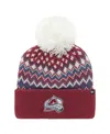 47 Brand Women's ' Burgundy Colorado Avalanche Elsaâ Cuffed Knit Hat With Pom In Burgundy