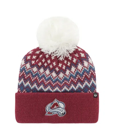 47 Brand Women's ' Burgundy Colorado Avalanche Elsaâ Cuffed Knit Hat With Pom