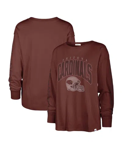 47 Brand Women's ' Cardinal Distressed Arizona Cardinals Tom Cat Long Sleeve T-shirt