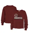 47 Brand Women's ' Cardinal Distressed Arkansas Razorbacks Bottom Line Parkway Long Sleeve T-shirt In Cardinal