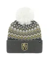 47 Brand Women's ' Charcoal Vegas Golden Knights Elsaâ Cuffed Knit Hat With Pom In Charcoal
