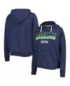 47 Brand Women's ' College Navy Seattle Seahawks Color Rise Kennedy Notch Neck Pullover Hoodie In Navy