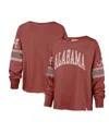 47 Brand Women's ' Crimson Distressed Alabama Crimson Tide Allie Modest Raglan Long Sleeve Cropped T- In Crimson