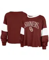 47 Brand Women's ' Crimson Distressed Oklahoma Sooners Upside Rhea Raglan Long Sleeve T-shirt In Crimson