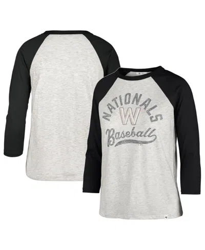 47 Brand Women's ' Gray Distressed Washington Nationals City Connect Retro Daze Ava Raglan 3/4-sleeve